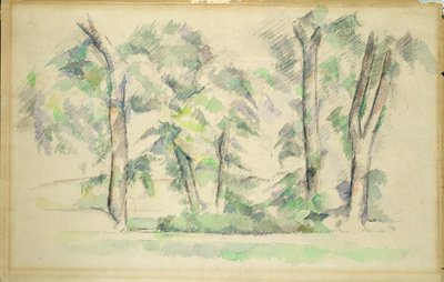 The Large Trees at Jas de Bouffan, c.1885-87 by Paul Cézanne